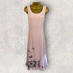 Jacques Vert Light Pink Butterfly Dress Suit UK 10/12