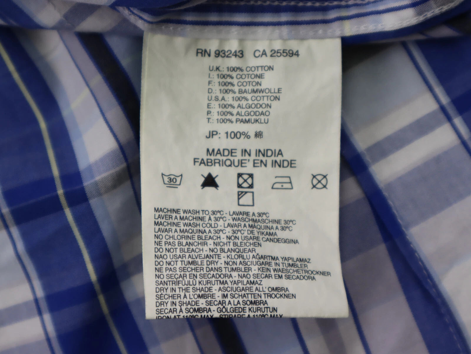 Diesel Men's Blue Check Plaid Shirt Size L
