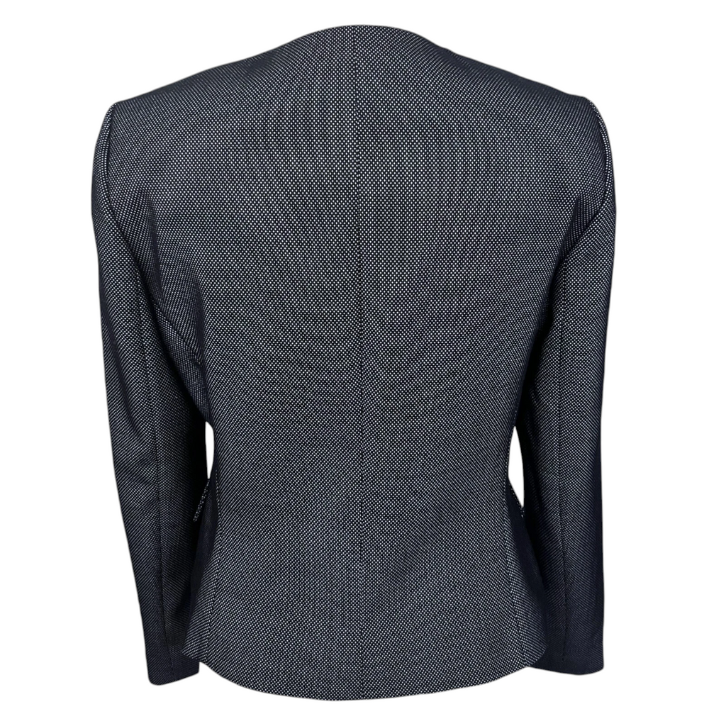 Hobbs Navy Pin Dot Open Wool Jacket UK 12