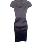 Monsoon Slate Grey Keyhole Back Dress UK 8