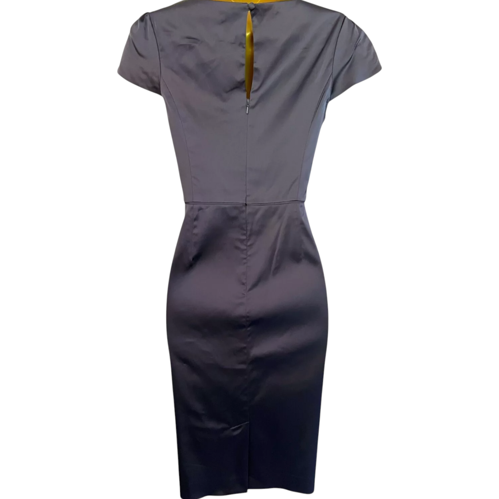 Monsoon Slate Grey Keyhole Back Dress UK 8