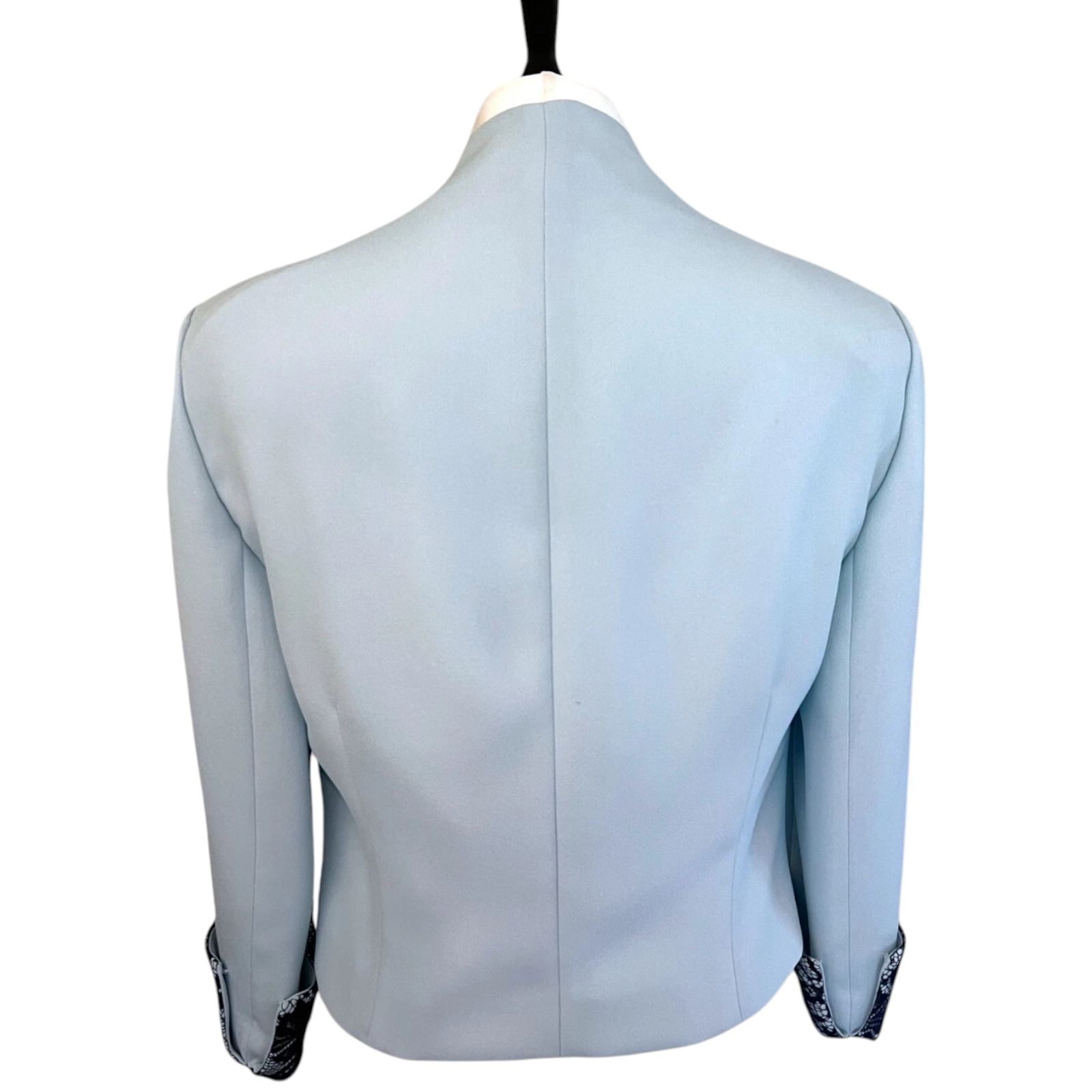 Condici Sky Blue Crepe Navy Bolero Jacket UK 14/16