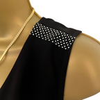 Dorothy Perkins Black Sleeveless Diamanté Top UK 12