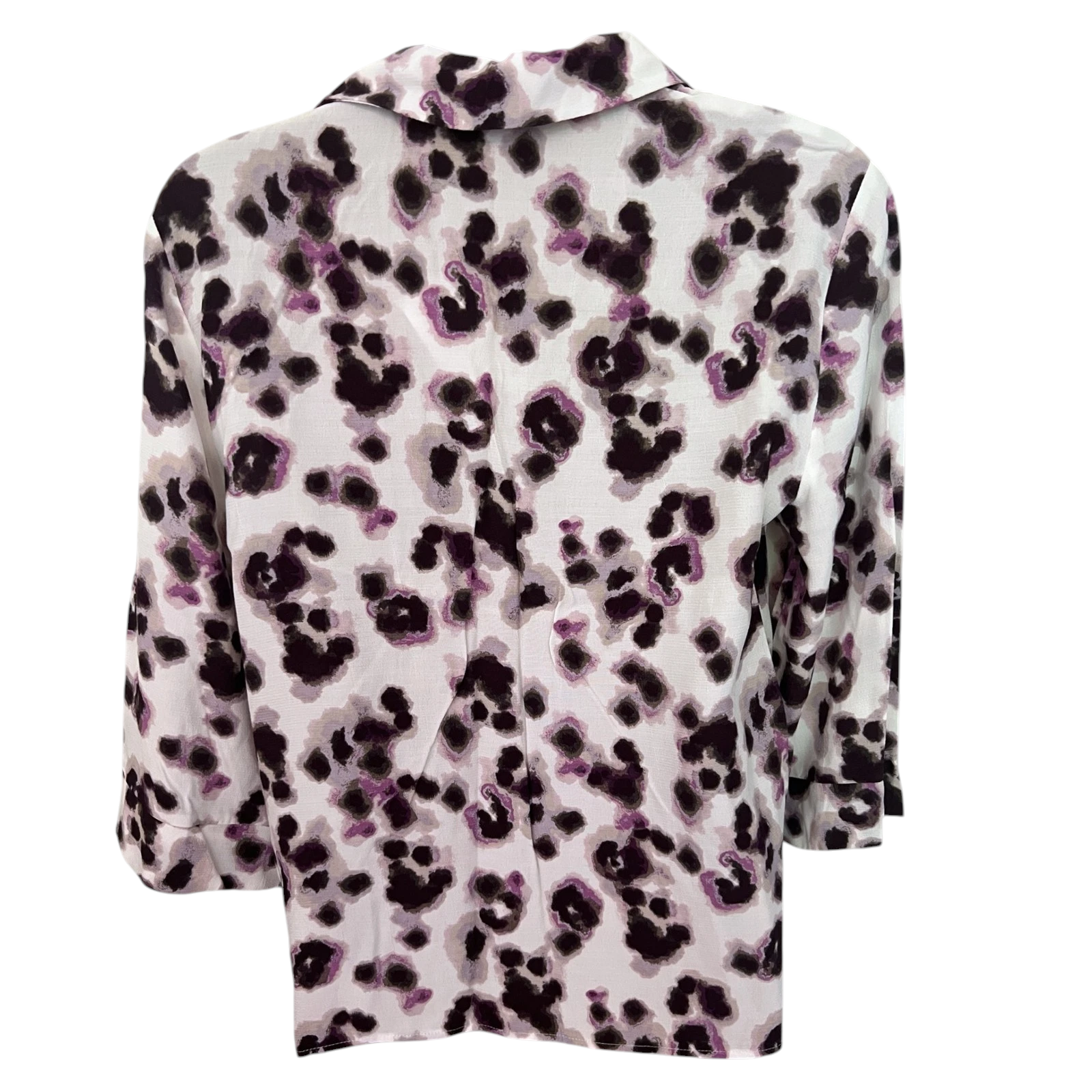 M&S Ivory Purple Animal Print Summer Blouse UK 6
