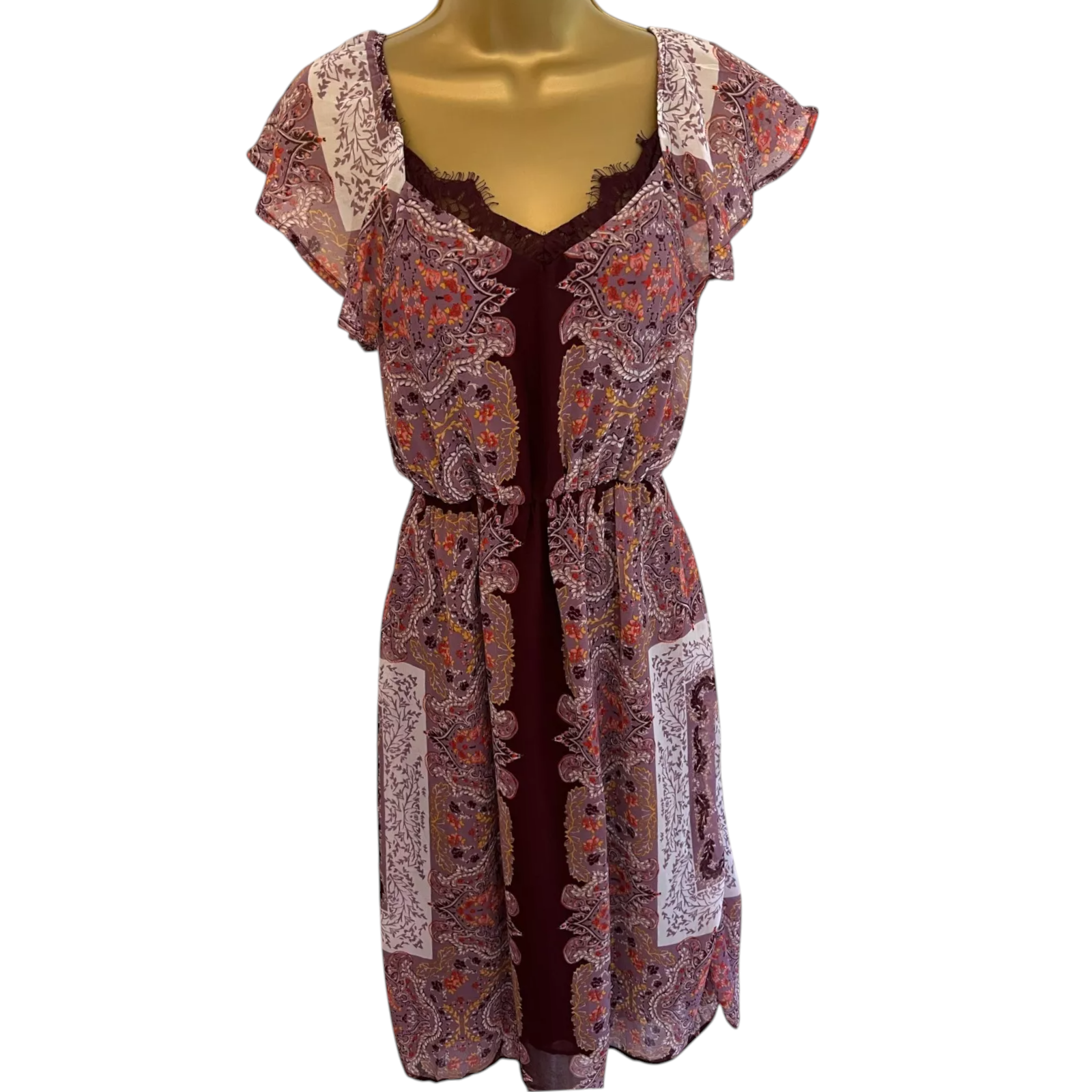 Monteau Los Angeles Dusky Pink Lace Dress UK 10