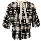 Double 11 Black & White Tweed Top UK 12/14