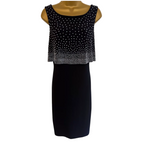 Joseph Ribkoff Navy Silver Beaded Dress Suit UK 12