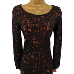 Vanessa Bruno Black Rust Lace Overlay Dress  UK 6