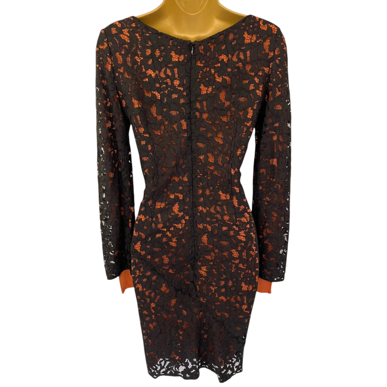Vanessa Bruno Black Rust Lace Overlay Dress  UK 6