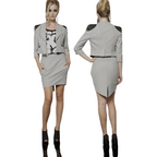 F&F Couture Catwalk Collection Grey Herringbone Skirt UK 12