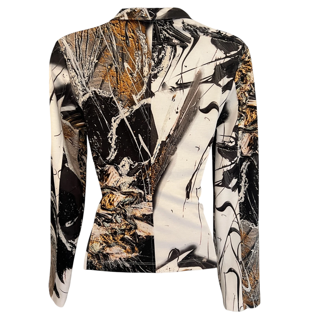 Roberto Naldi Abstract Print Fitted Jacket UK 10/12