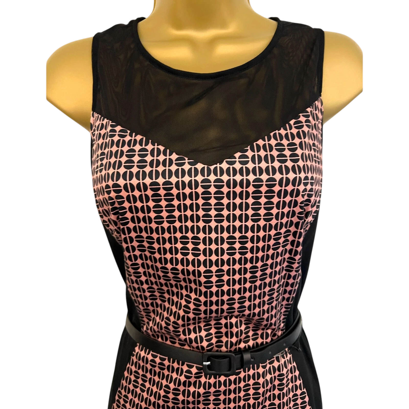 Jonathan Saunders Black Mesh Pink Dress UK 10