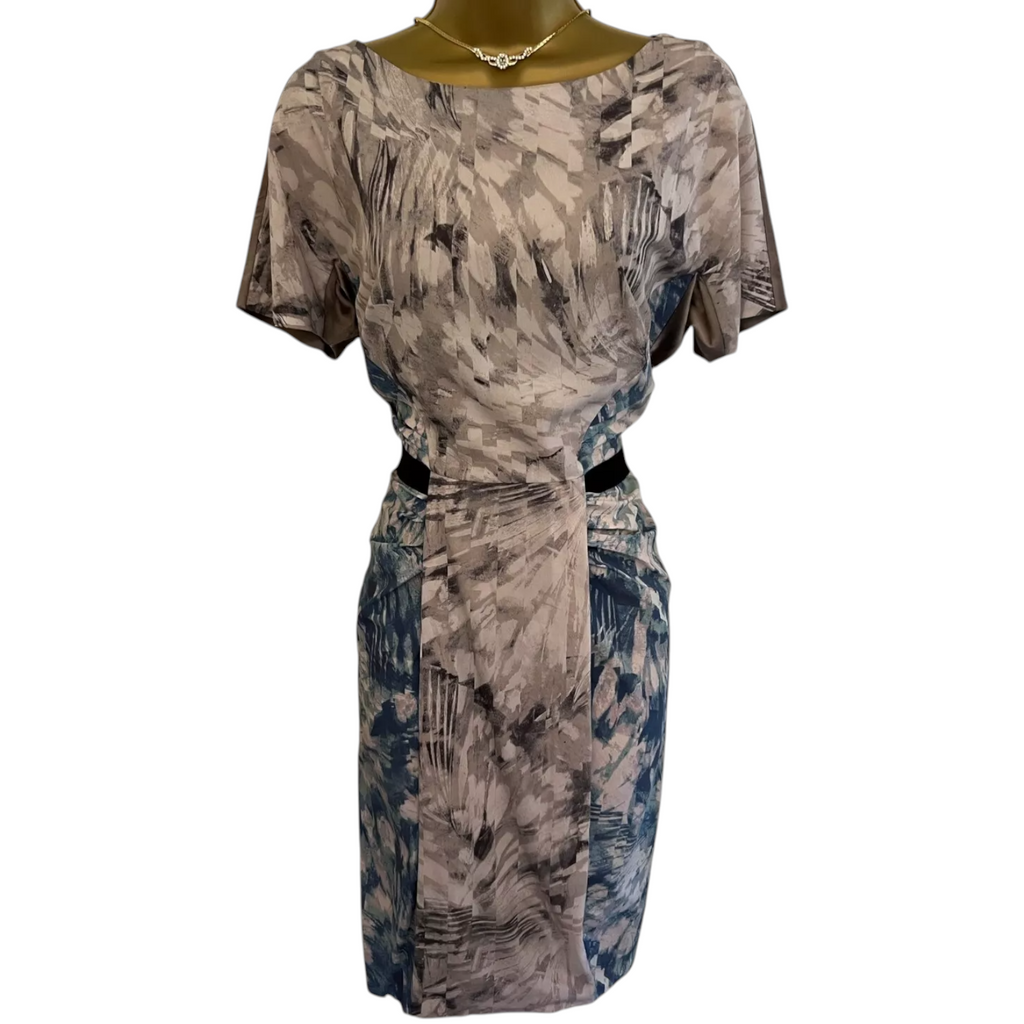 Nocturne Multicoloured Pleated Silk Dress UK 10
