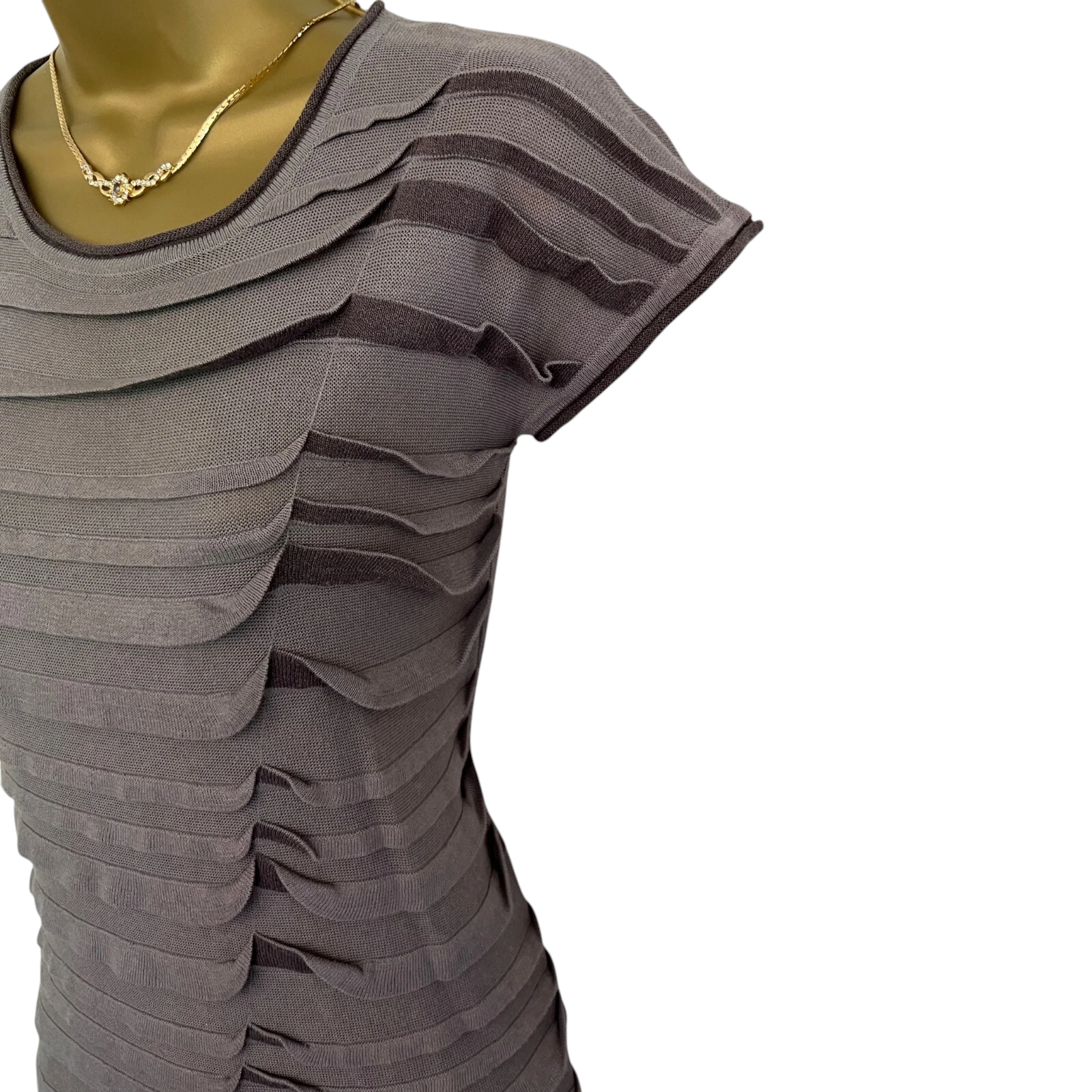 PennyBlack Max Mara One Sleeve Grey Fine Knit Dress UK 10