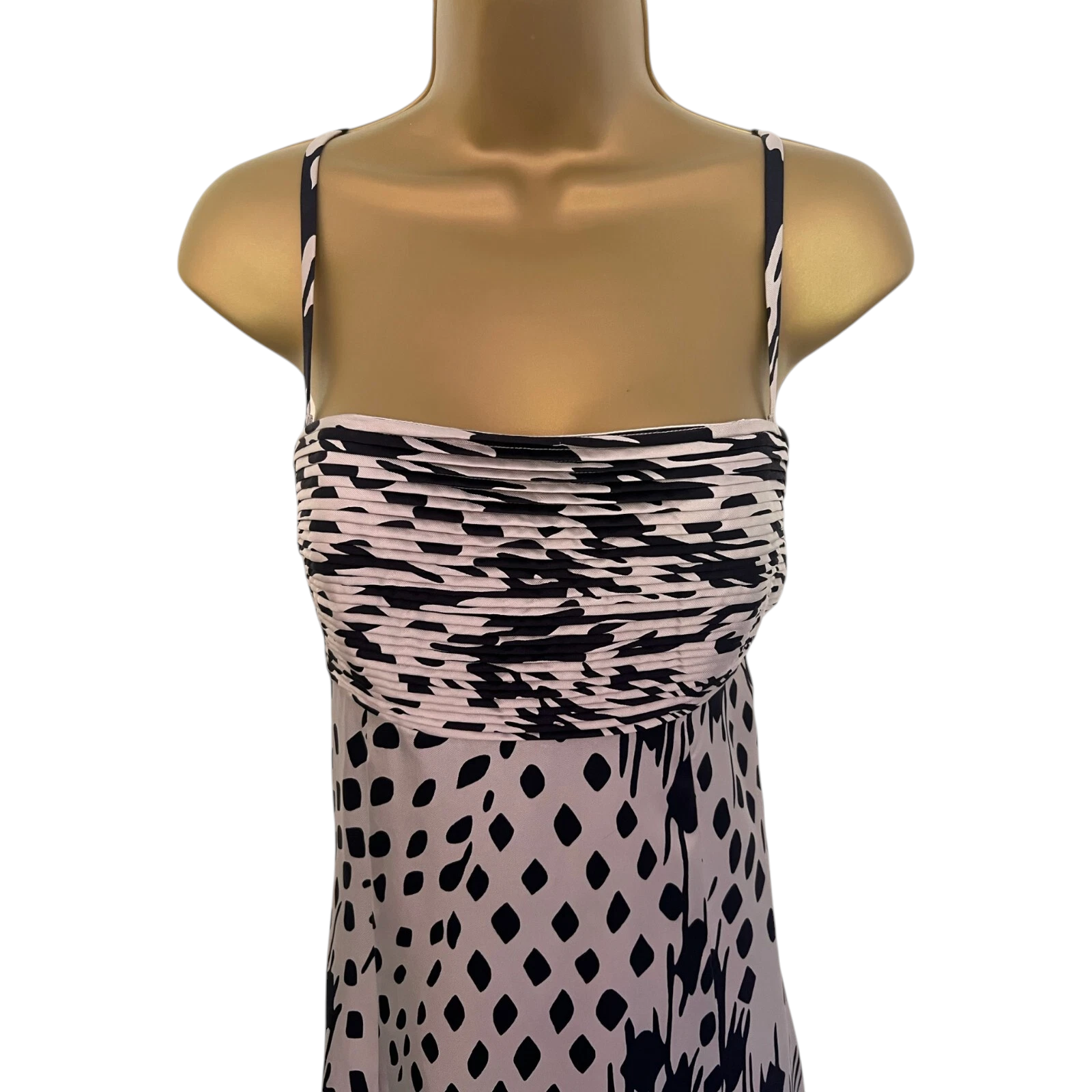 Ted Baker Cream & Black Silk Dress UK 10