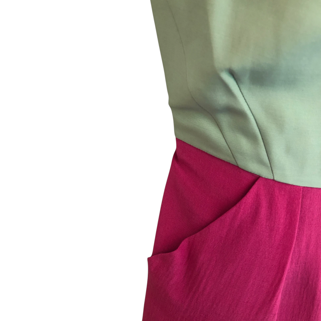 Libelula Green & Fuchsia Pink Silk Dress UK 10