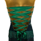 Charas Vintage Green Beaded Chiffon Backless Dress Suit UK 8