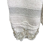 Bazar Christian Lacroix Vintage White Silver Knit Crochet Cardigan UK 8/10