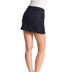 All Saints Ace Indigo Denim Frayed Hem Mini Skirt UK 10