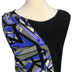 Dorothy Perkins Black Blue Geometric Dress UK 12