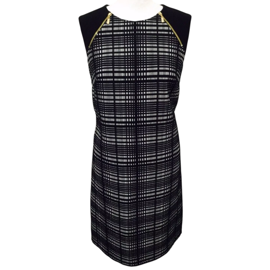 M&S Collection Black & Ivory Check Dress UK 10