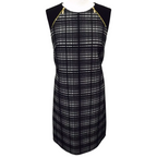 M&S Collection Black & Ivory Check Dress UK 10