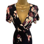Per Una Black Butterfly  Short Sleeve Maxi Dress UK 8 Long