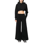 MM6 Maison Margiela Black Wide Leg Track Pants UK 10