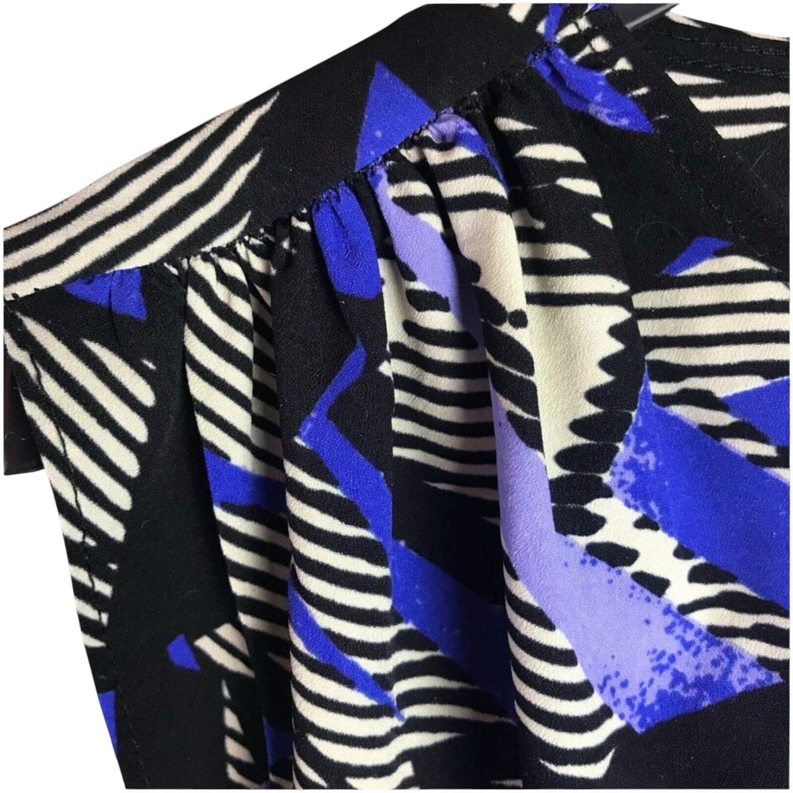 Dorothy Perkins Black Blue Geometric Dress UK 12