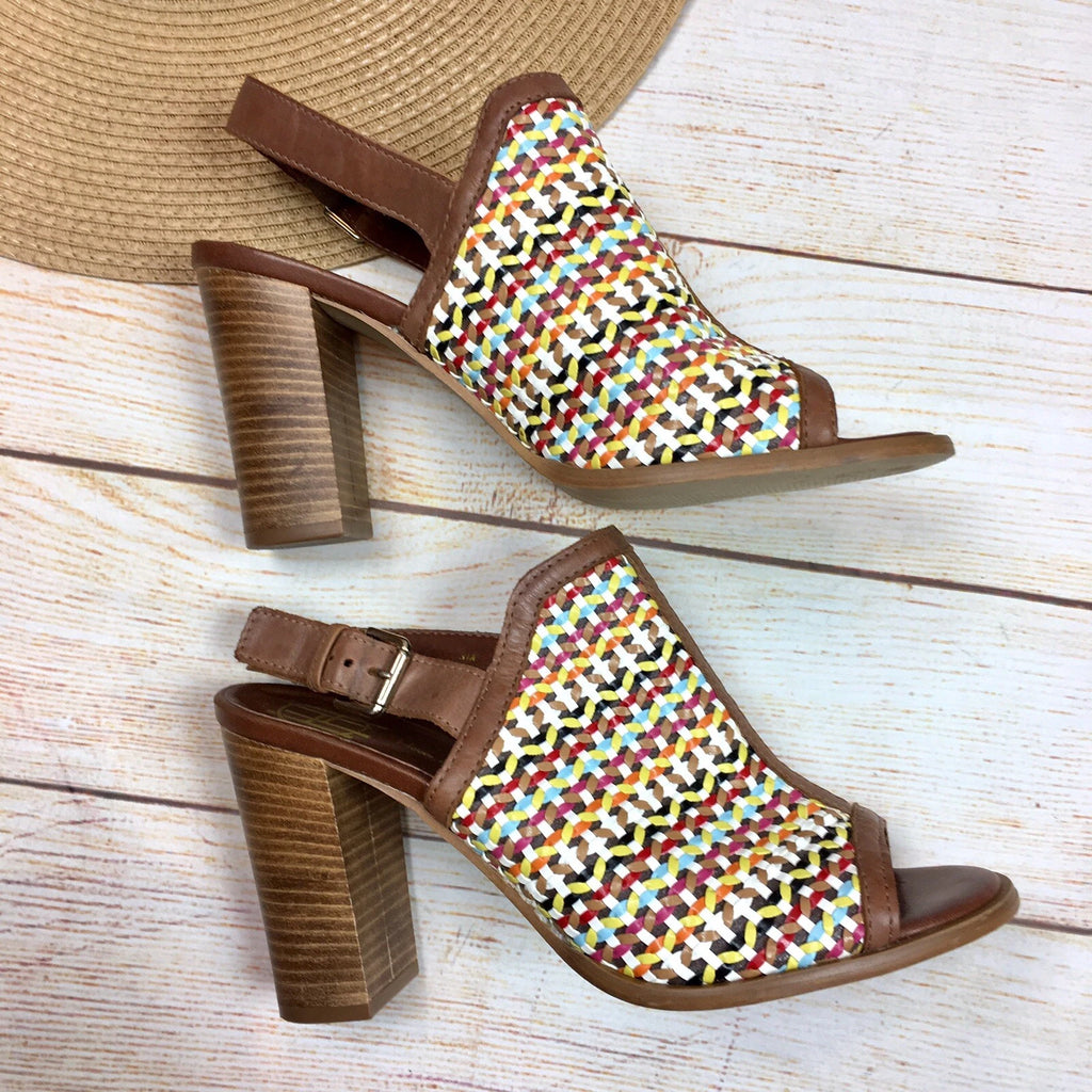 Jones Bootmaker Multicoloured Woven Leather Sandals UK 6