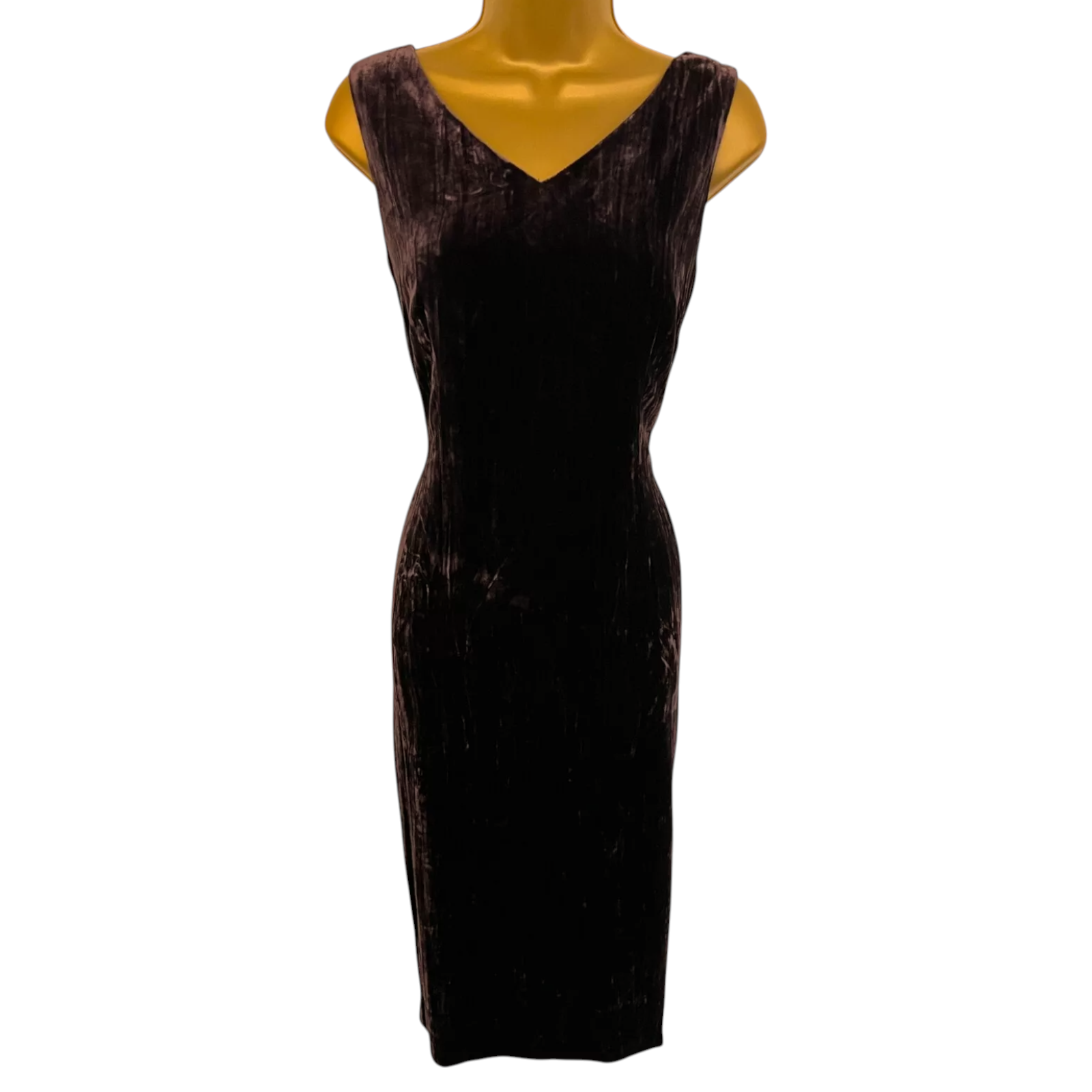 Precis Petite Plum Crushed Silk Velvet Sleeveless Evening Dress UK 10