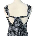Glitz Black Grey Paisley Sleeveless Strappy Dress UK 10