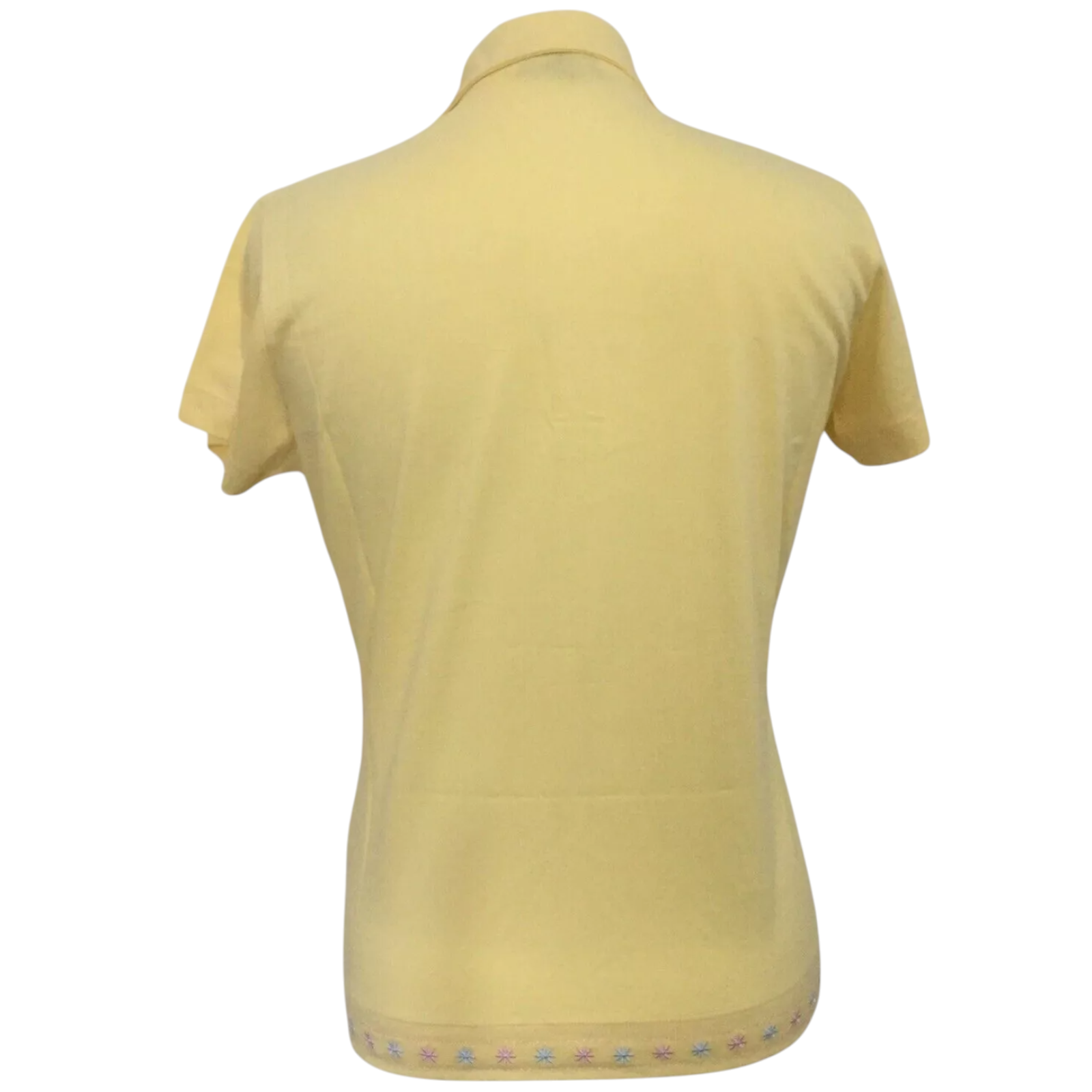 Moose Golf Yellow Embroidered Cotton Top Polo UK 12
