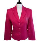 Max Pierre Pink Linen Embroidered Sequin Jacket UK 12