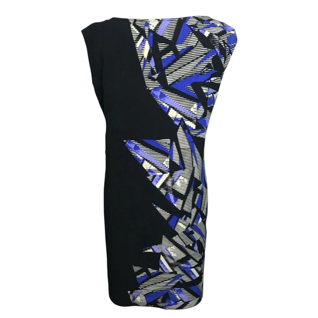 Dorothy Perkins Black Blue Geometric Dress UK 12