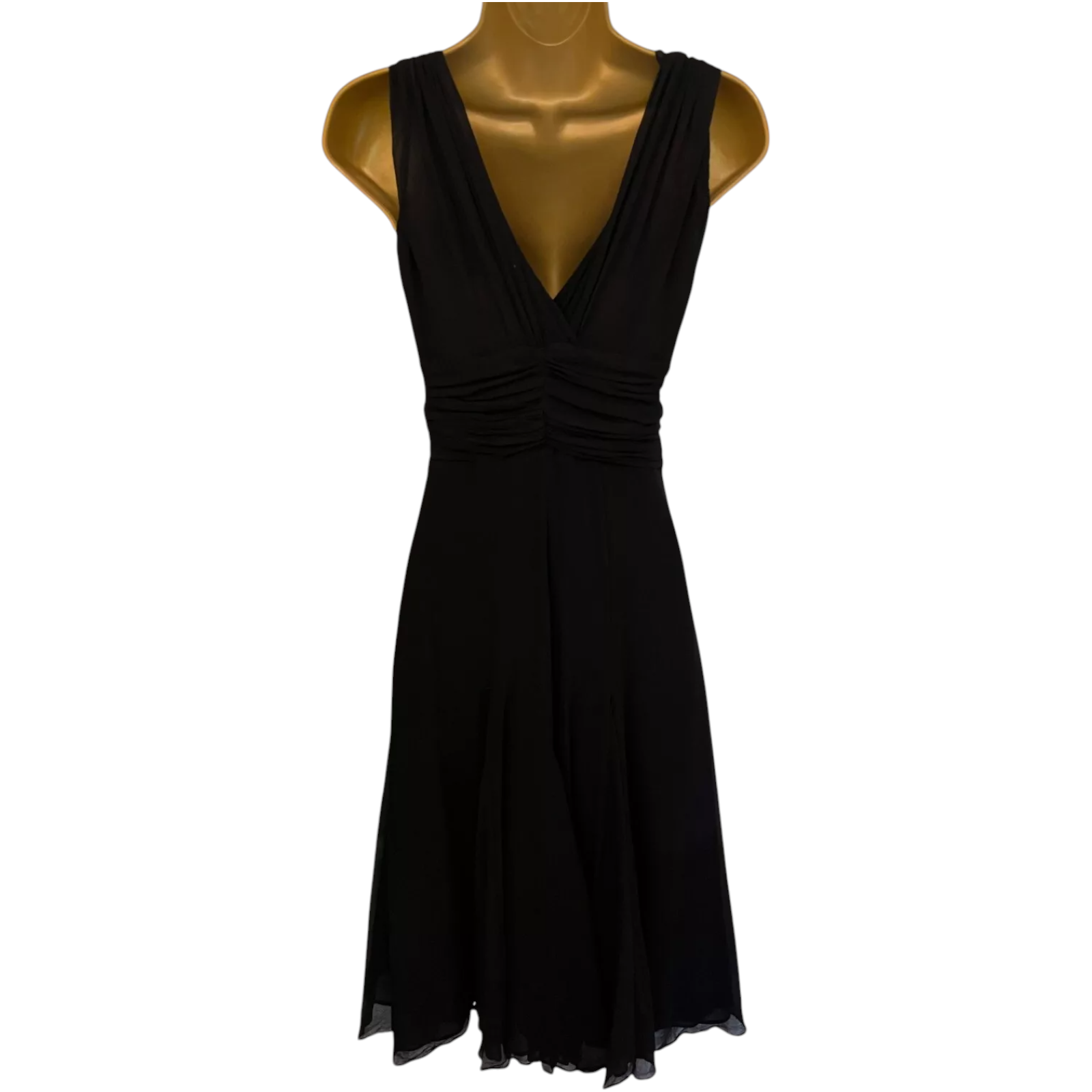 Karen Millen Black Silk Fit & Flare Dress UK 8