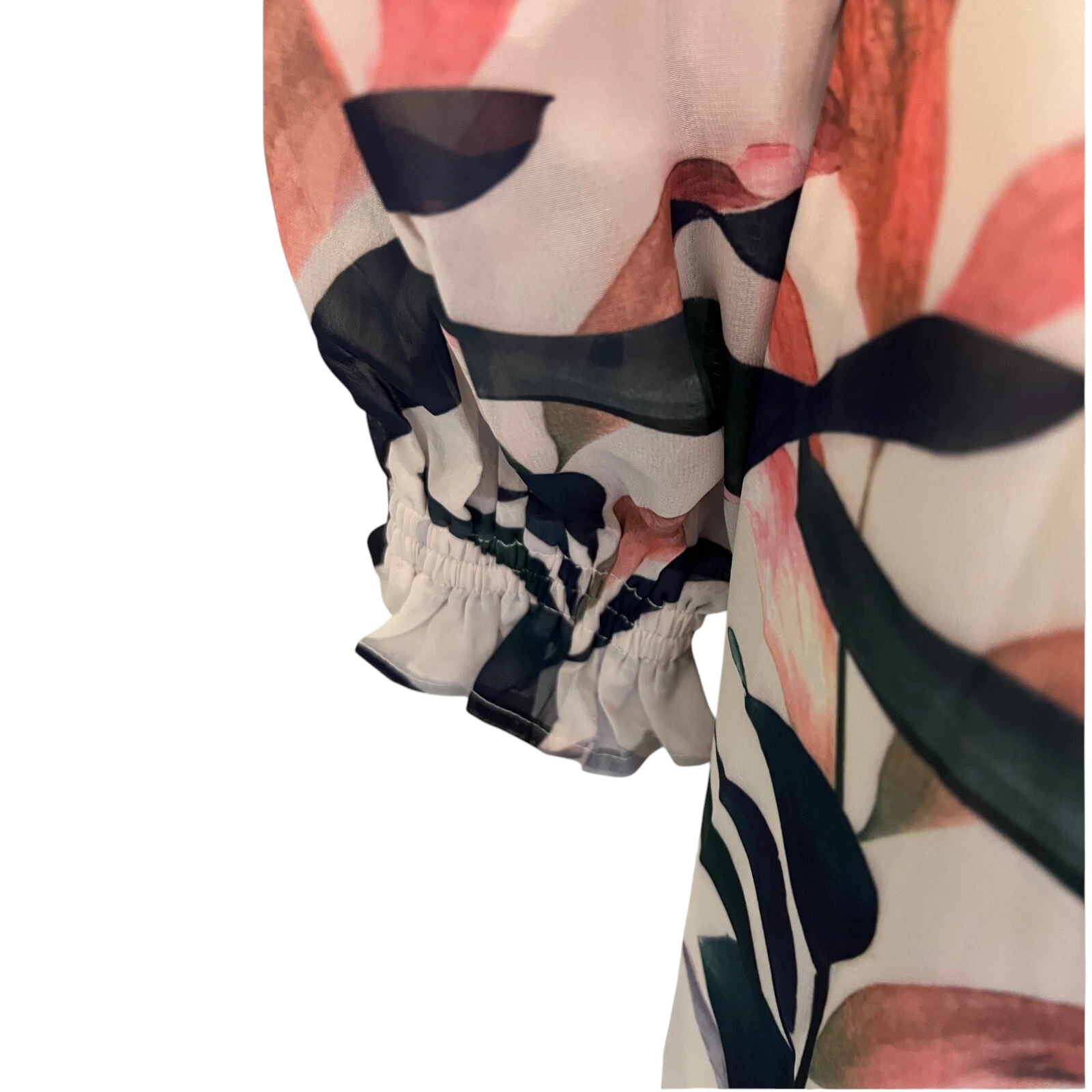 Lost Ink Ivory Floral Cold Shoulder Maxi Dress UK 6