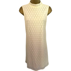 Monki Cream Cut Out Lace High Neck Dress UK 12