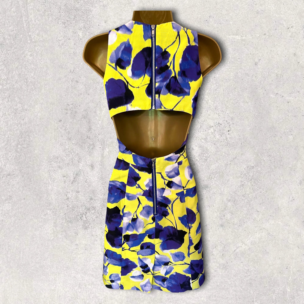 MILLY New York Lemon Purple Floral Dress UK 10/12