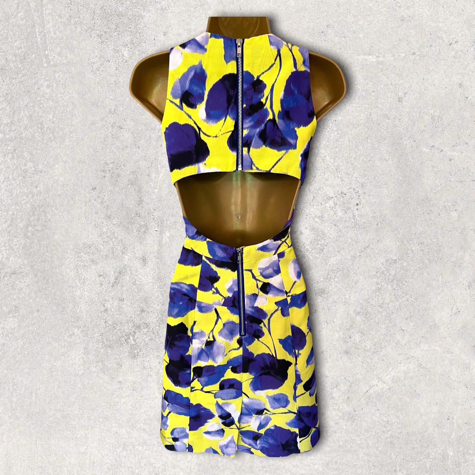 MILLY New York Lemon Purple Floral Dress UK 10/12
