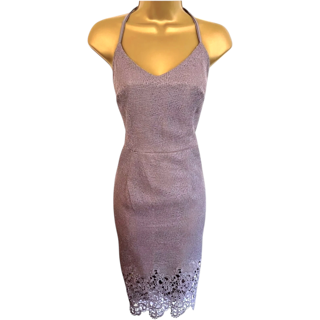 Next Grey Cobweb Backless Strappy Dress UK 12