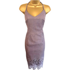 Next Grey Cobweb Backless Strappy Dress UK 12