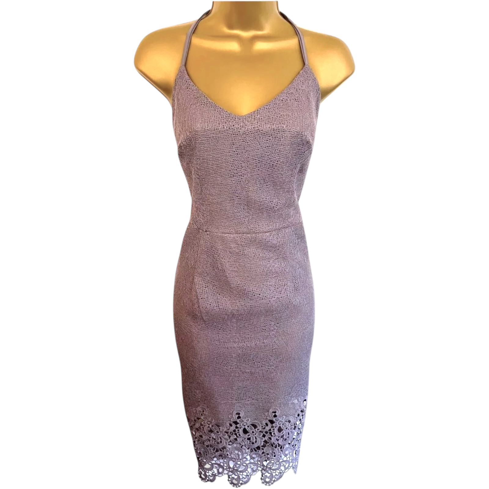 Next Grey Cobweb Backless Strappy Dress UK 12