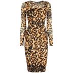 Karen Millen Brown & Tan Leopard Bodycon UK 12