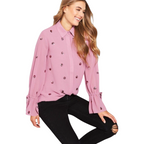 Lost Ink Pink Scatter Spot Sequin Blouse UK 8