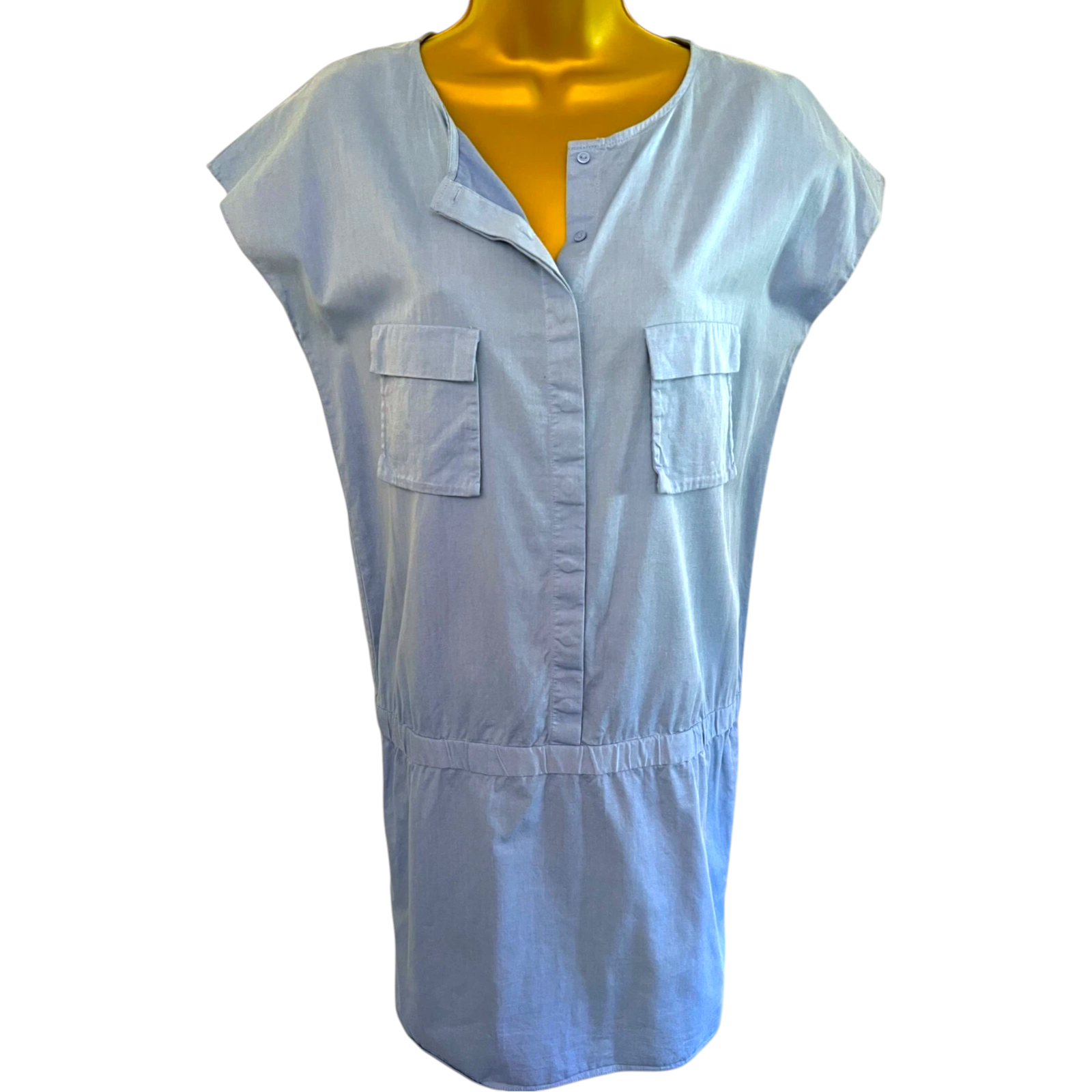 Cos Light Blue Drop Waist Cotton Dress UK 10/12