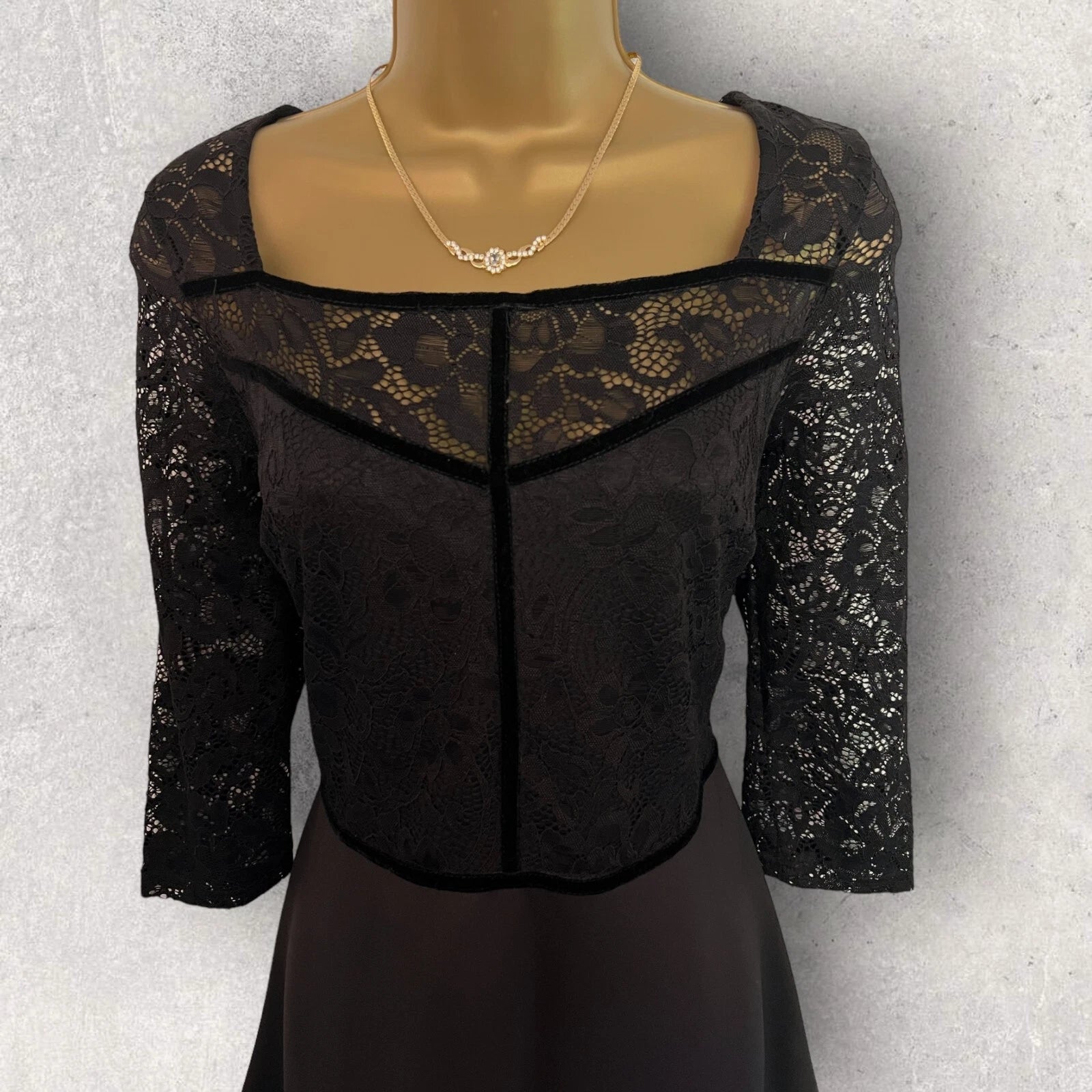 Dorothy Perkins Black Lace Dress UK 10