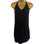 Night by SuiteBlanco Black Beaded Strappy Dress UK 12