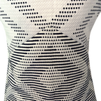 Jaeger Ivory Navy Diamond Textured Dress UK 16