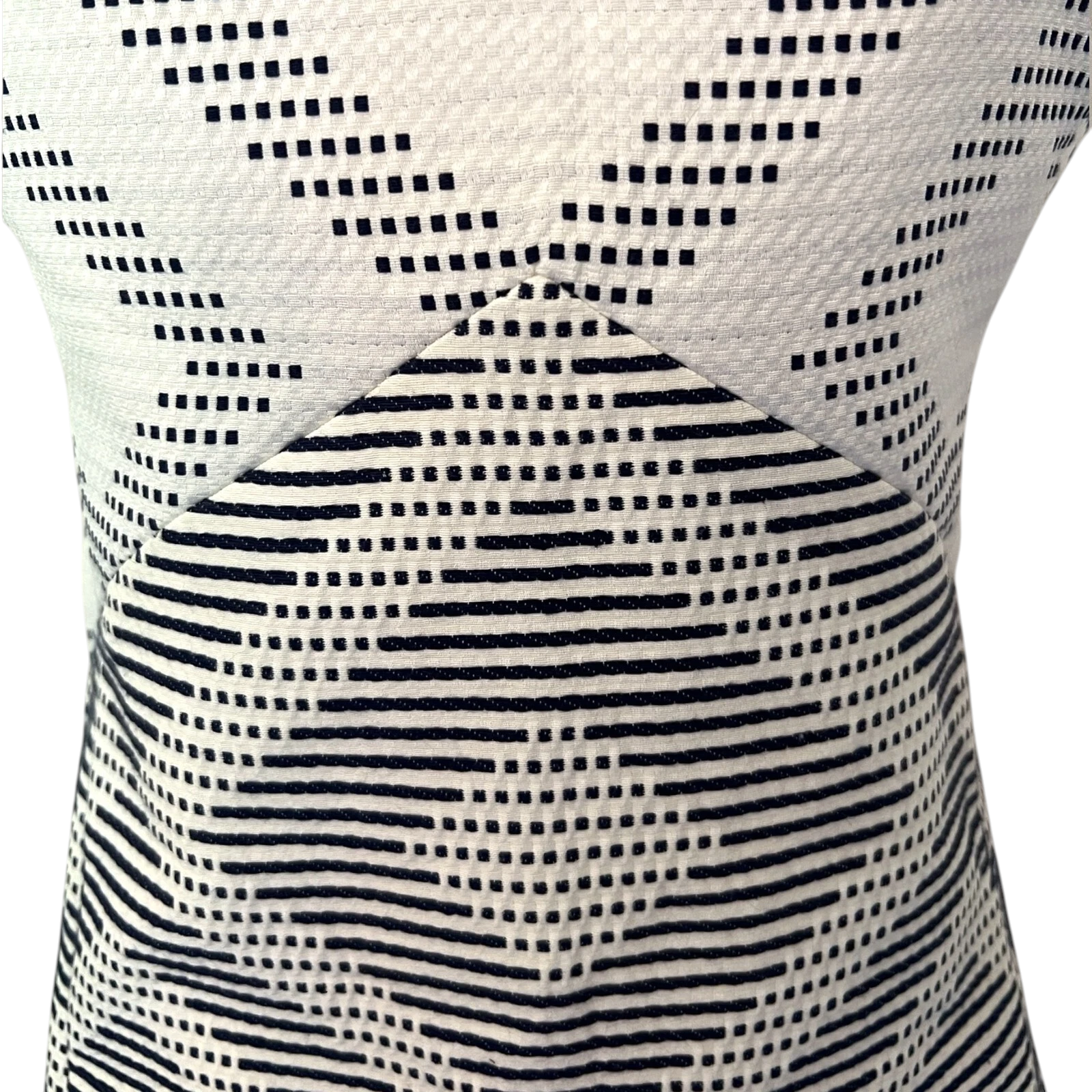 Jaeger Ivory Navy Diamond Textured Dress UK 16